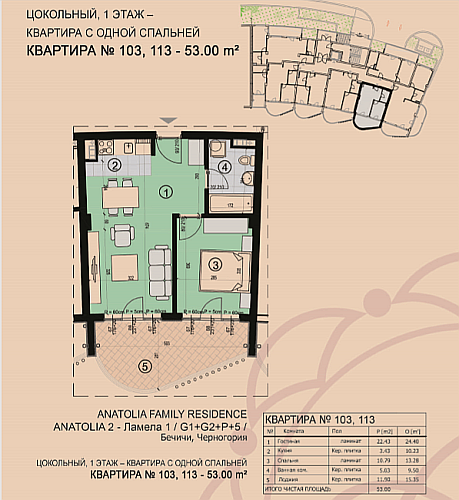 Квартира в Черногории, в Бечичи