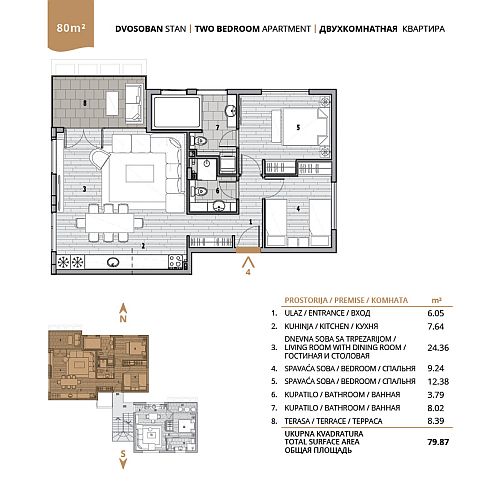 Квартира в Черногории, в Тивате