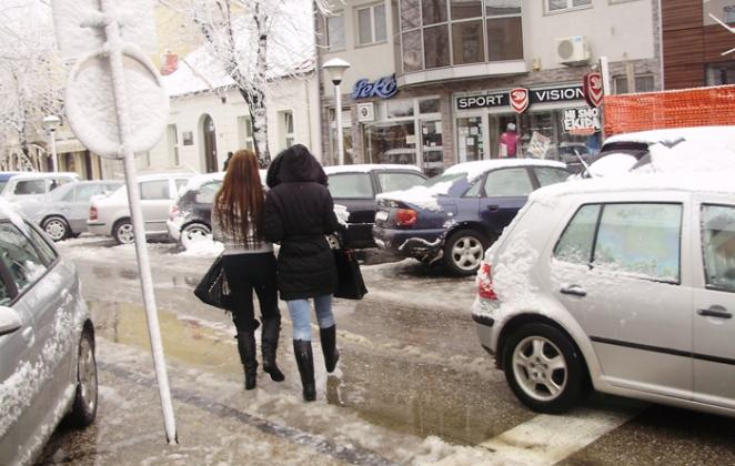 Первый снег в Никшиче