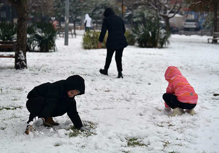 Снегопад в Подгорице в январе 2026 года