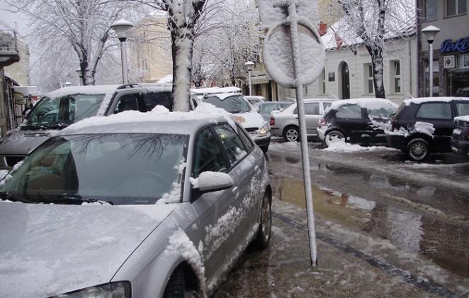 Первый снег в Никшиче
