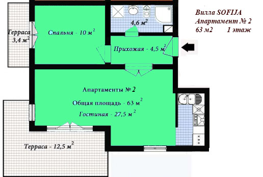 Квартира в Черногории, в Зеленике