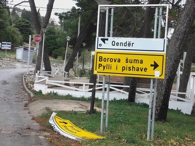 Последствия ураганного ветра в Улцине