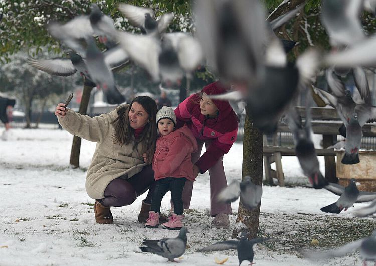 Снегопад в Подгорице в январе 2026 года