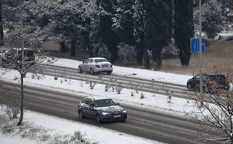 Снегопад в Подгорице в январе 2026 года