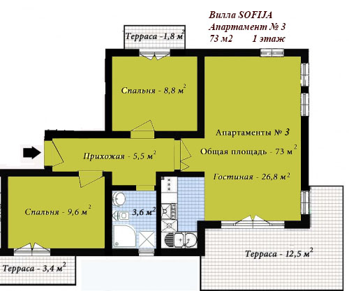 Квартира в Черногории, в Зеленике