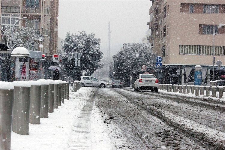 Снегопад в Подгорице в январе 2019 года